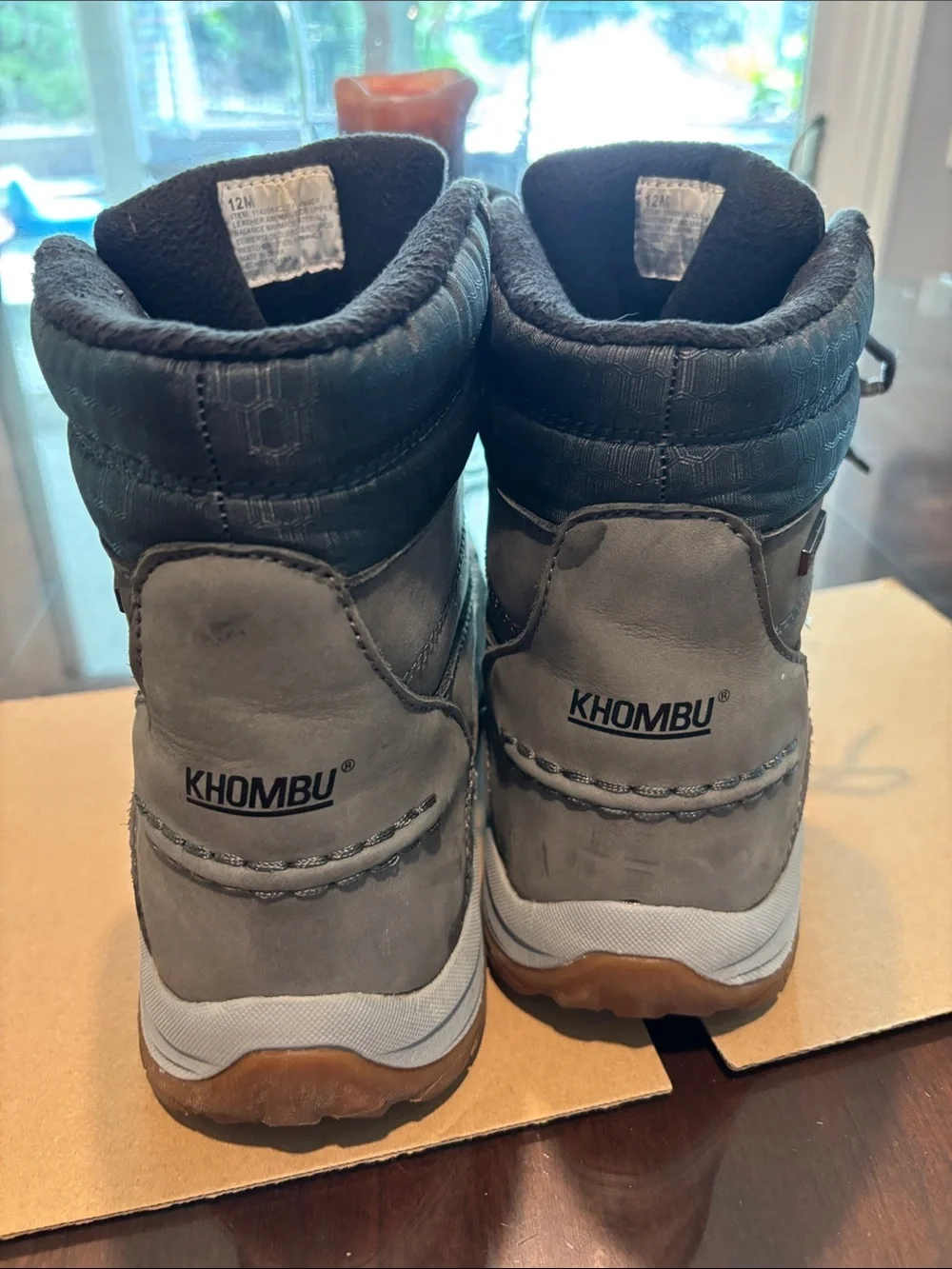 Khombu Men's Black and Brown Waterproof Snow Boots